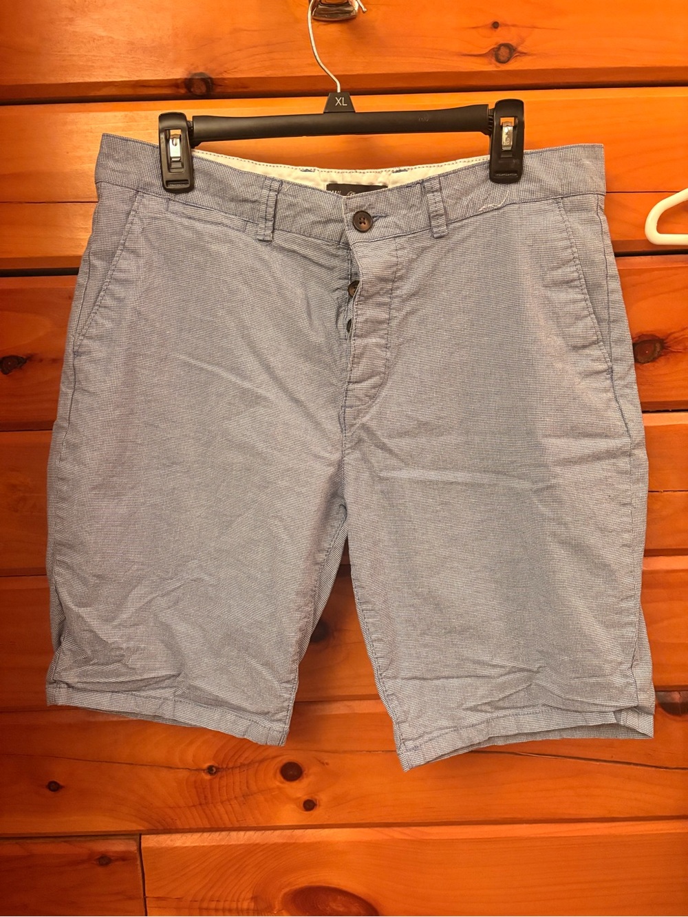 Denim&Co Light Blue Flat Front Chino Shorts